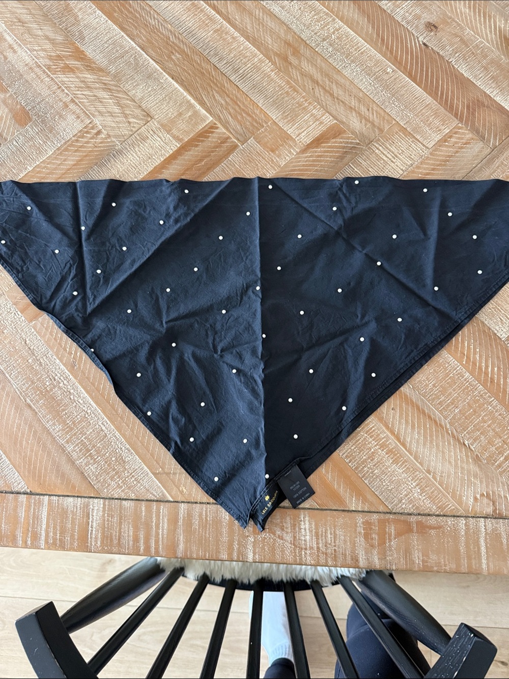 Black Polka Dot pearl Bandana